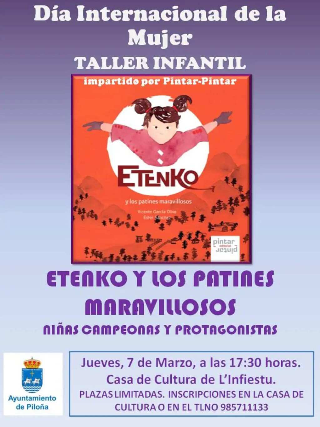 Libros y talleres Pintar-Pintar en Piloña con motivo del Día Internacional de la Mujer