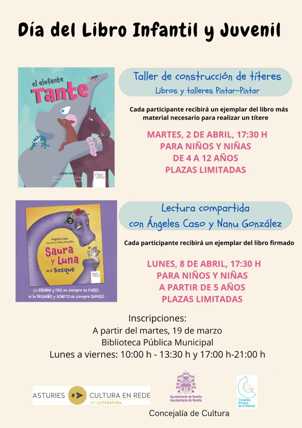 Libros y talleres Pintar-Pintar en la Biblioteca de&nbsp;Noreña