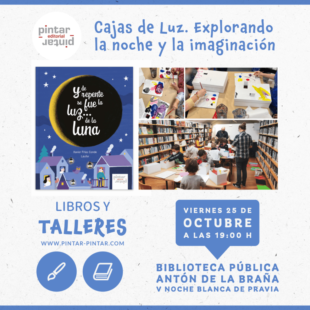Libros y talleres Pintar-Pintar en la V Noche Blanca de Pravia