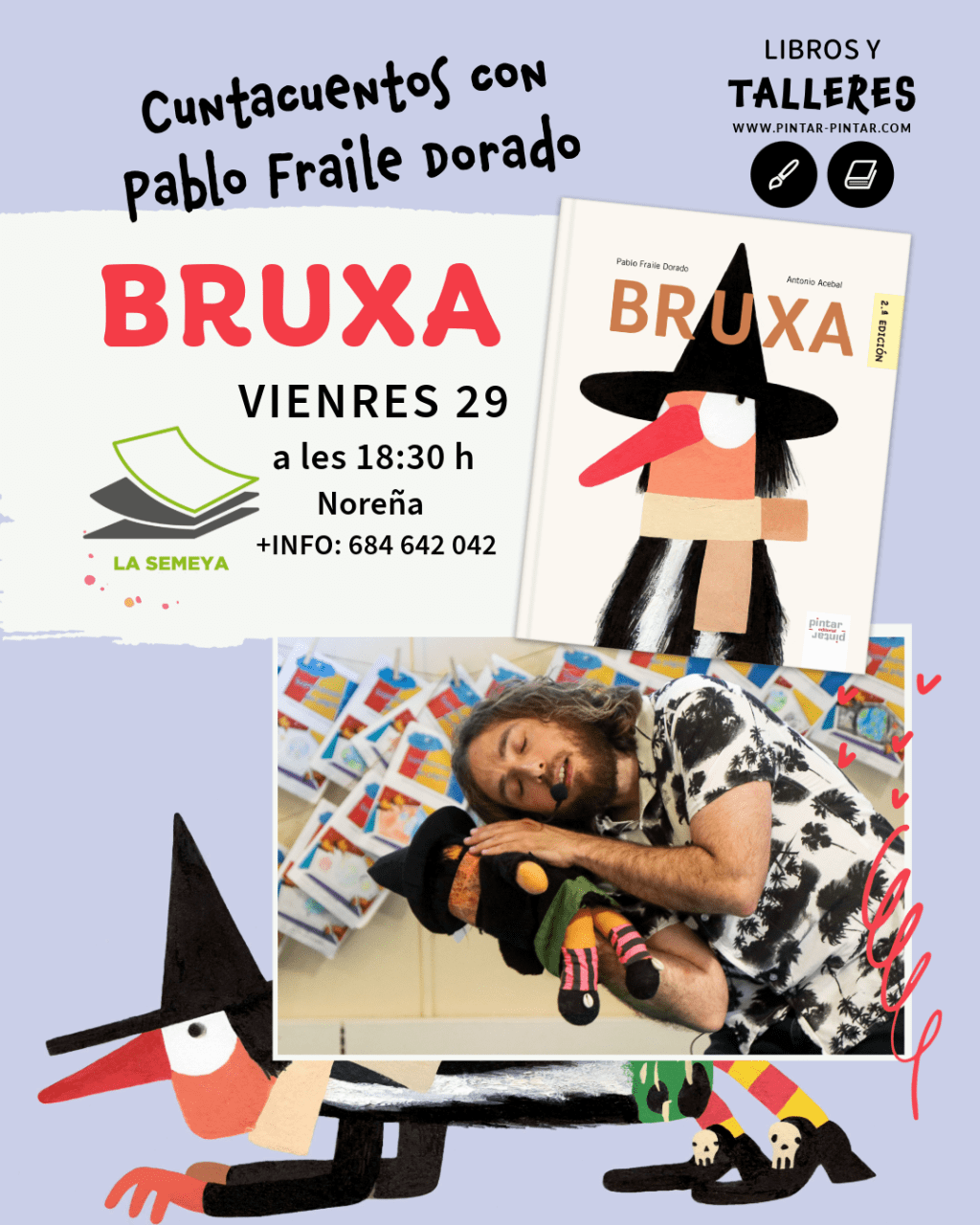 «Bruxa» – Cuntacuentos con Pablo Fraile Dorado na llibrería La Semeya (Noreña)
