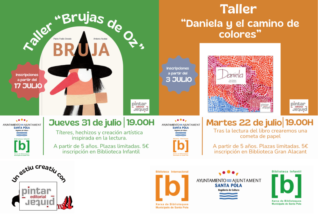 Este verano, talleres creativos Pintar-Pintar en las Bibliotecas de Santa Pola&nbsp;(Alicante)
