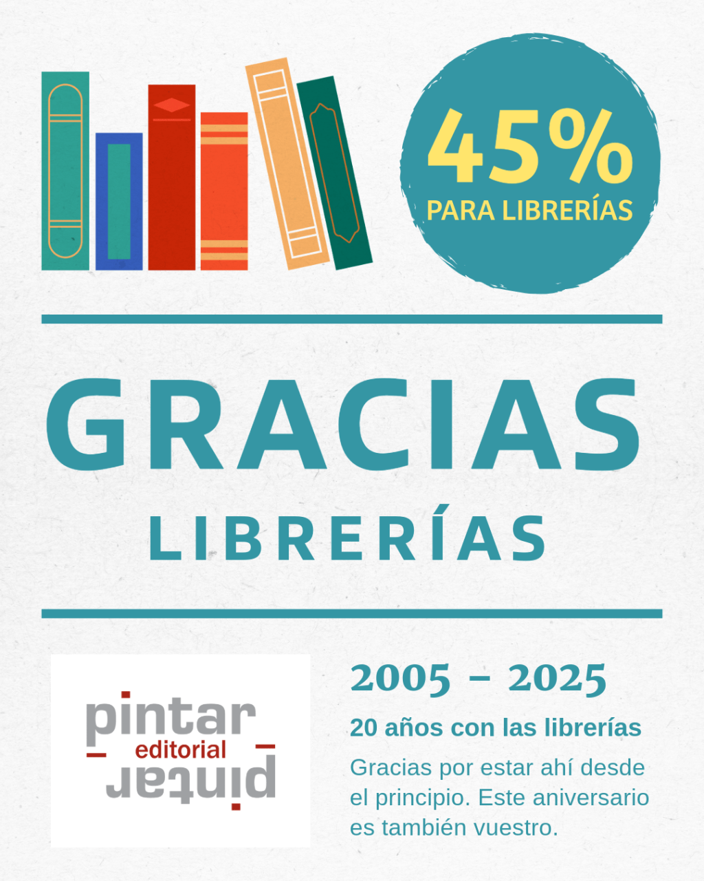 Celebramos 20 años con las librerías: promoción especial de Navidad
