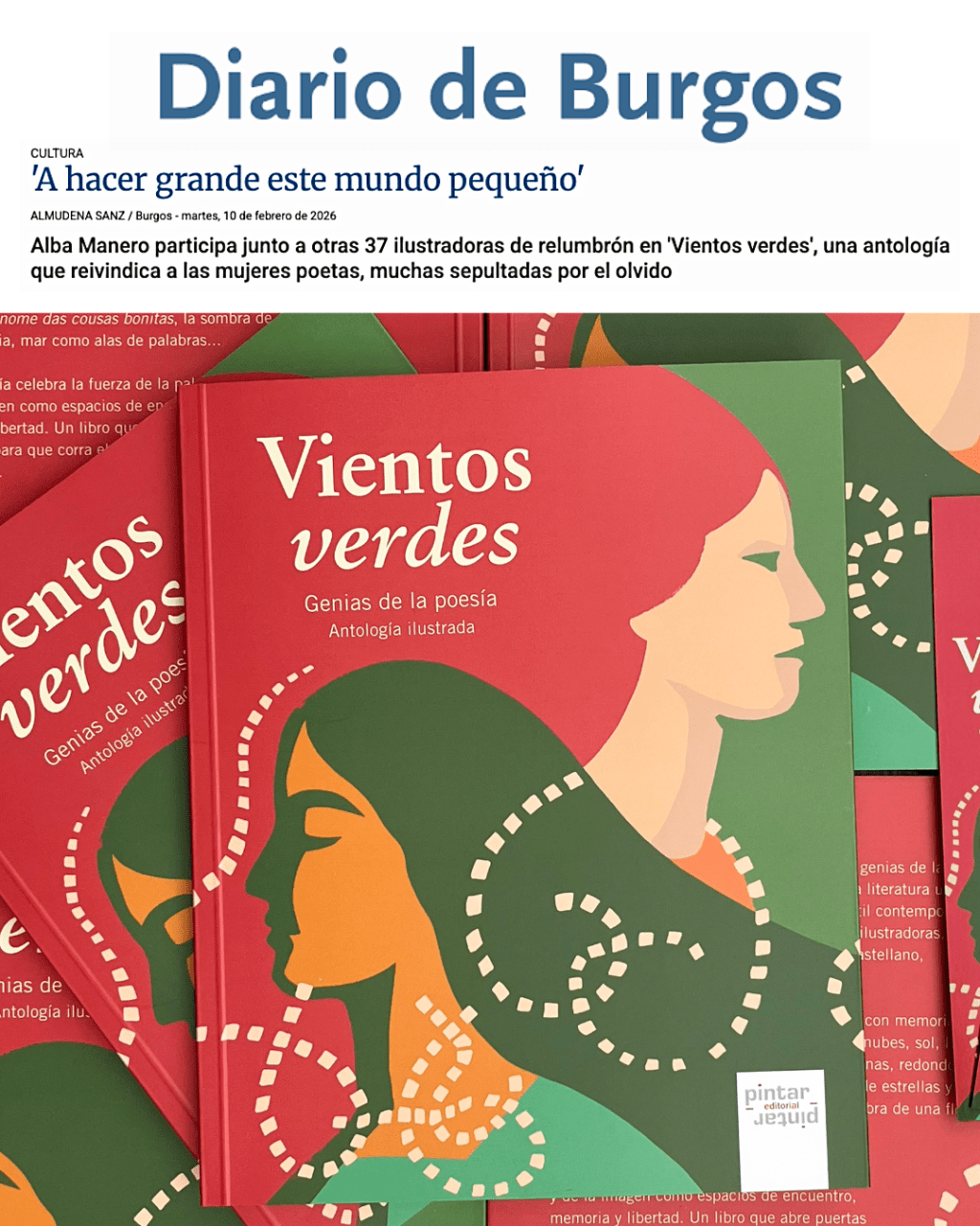 «Vientos verdes. Genias de la poesía» en el Diario de&nbsp;Burgos