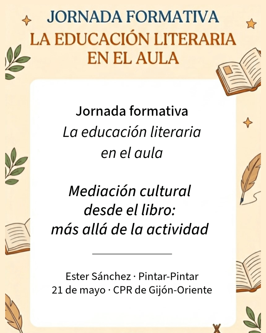 Mediación cultural desde el libro: Pintar-Pintar participa en la jornada formativa “La educación literaria en el&nbsp;aula”