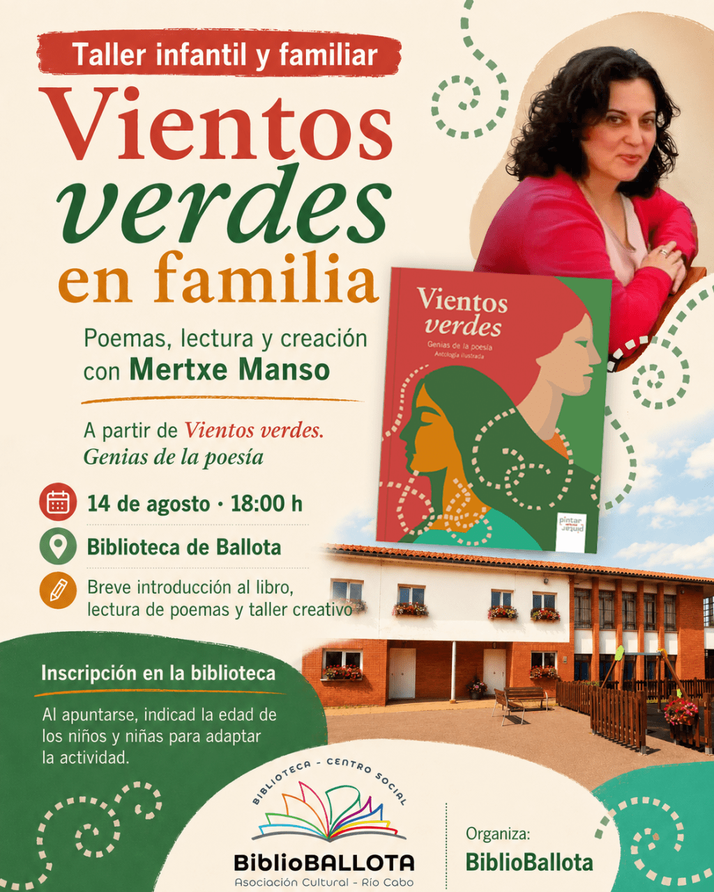 «Vientos verdes» llega a la Biblioteca de Ballota con un taller infantil y familiar