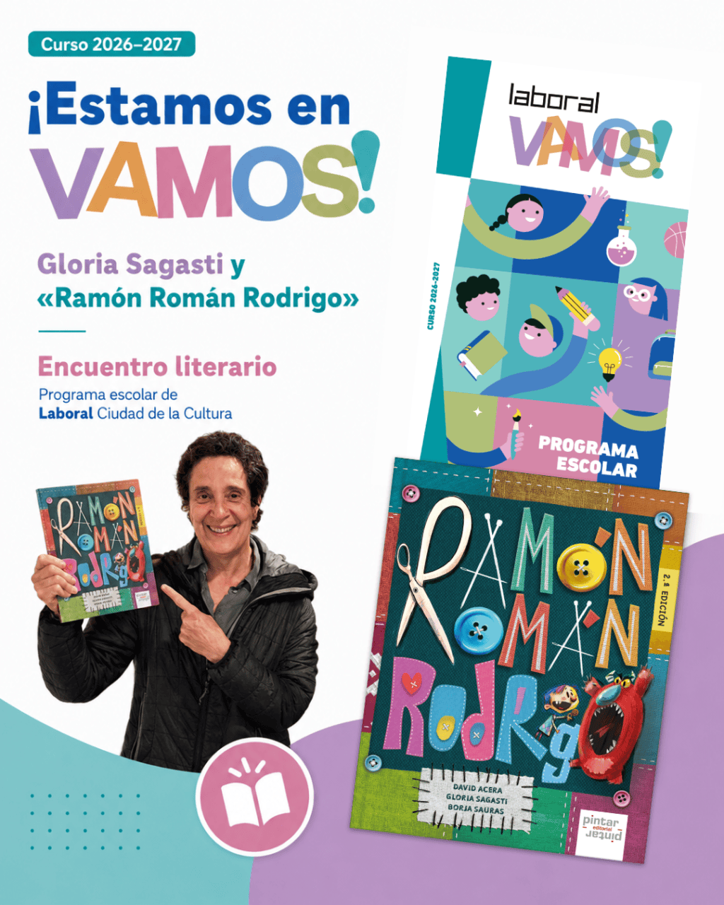 Gloria Sagasti y «Ramón Román Rodrigo», en el programa escolar VAMOS! de Laboral Ciudad de la&nbsp;Cultura